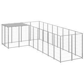 Dog Kennel Silver 65.1 ft² Steel