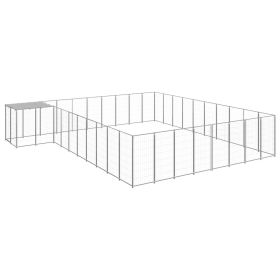 Dog Kennel Silver 273.5 ft¬≤ Steel