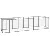 Dog Kennel Black 52.1 ft¬≤ Steel