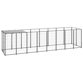 Dog Kennel Black 52.1 ft¬≤ Steel