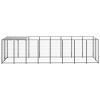 Dog Kennel Black 52.1 ft¬≤ Steel
