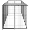 Dog Kennel Black 52.1 ft¬≤ Steel