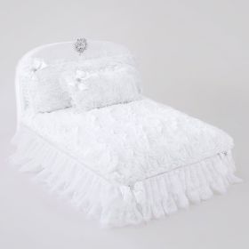 Enchanted Nights Dog Bed (Accent Bow Color: White, Bed Color: Snow White)